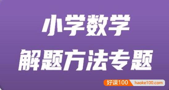 【小海老师】小学数学解题方法专题视频课程