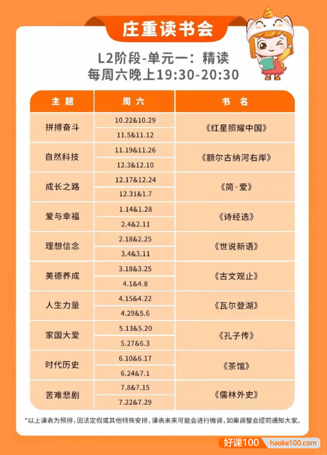 庄重读书会L2阶段视频课程(适合7-9年级,非常好的读书会,让孩子爱上读书)