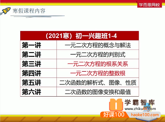 【许润博数学】2021年寒假初一数学兴趣1-4班(全国版)