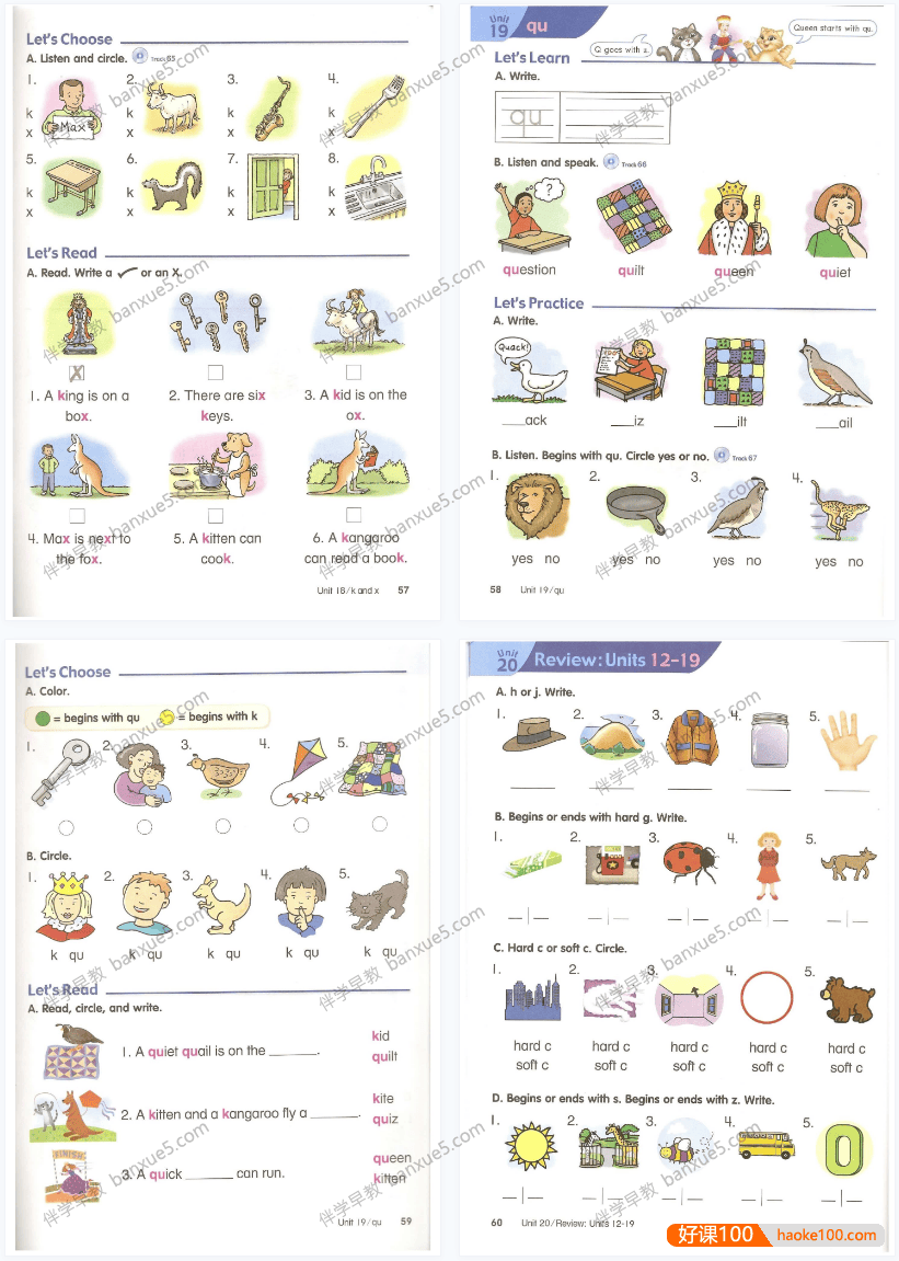 牛津自然拼读《Let's Go Phonics》练习册共3册PDF+音频