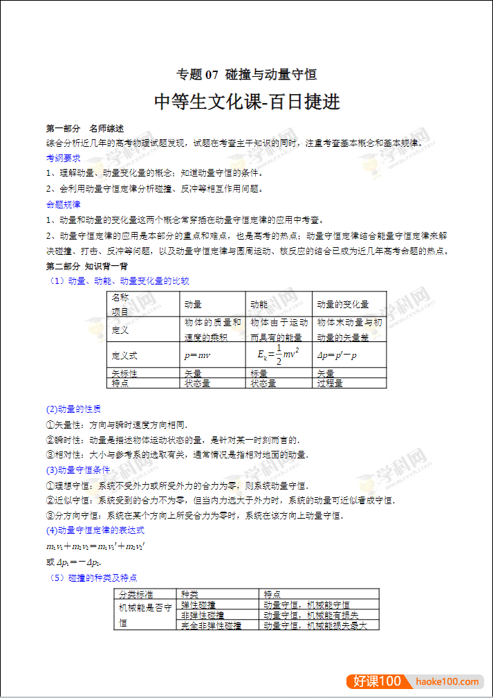 高考9科备考《中等生百日捷进提升系列》DOC文档