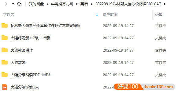 柯林斯大猫BigCat分级阅读1-11级绘本+音频+课件+红黄蓝绿录播课