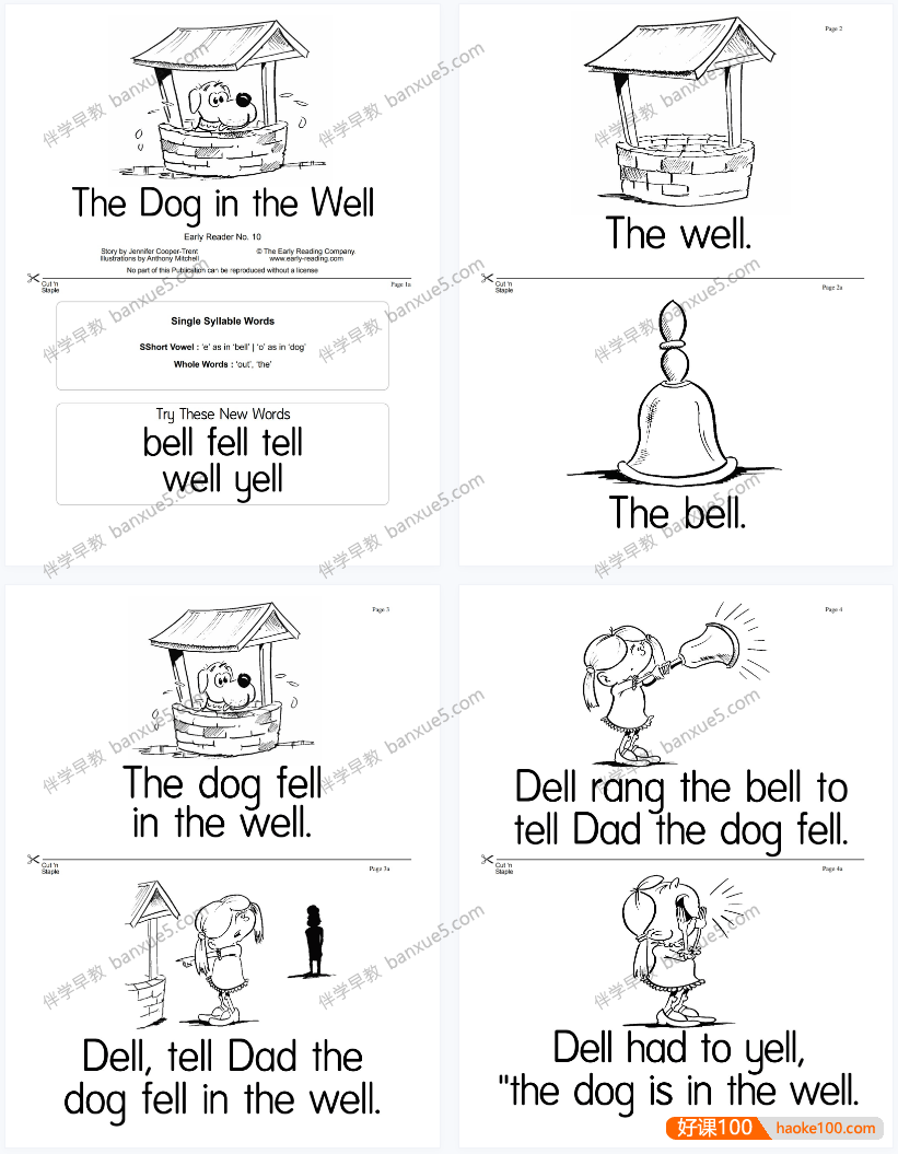 少儿英语绘本《Fantastic Phonics系列》60本自然拼读黑白绘本PDF