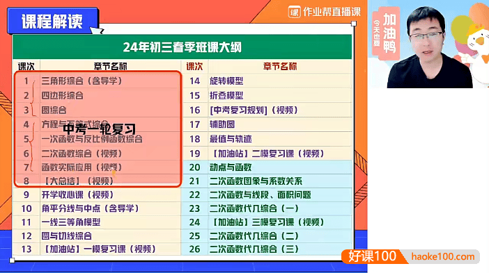 【赵蒙蒙数学】2024届赵蒙蒙初三中考数学培训班(全国北师版)-2024年春季上