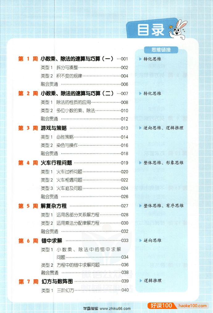 2023新版《一本·小学数学思维训练》5年级(视频讲解+PDF文档)