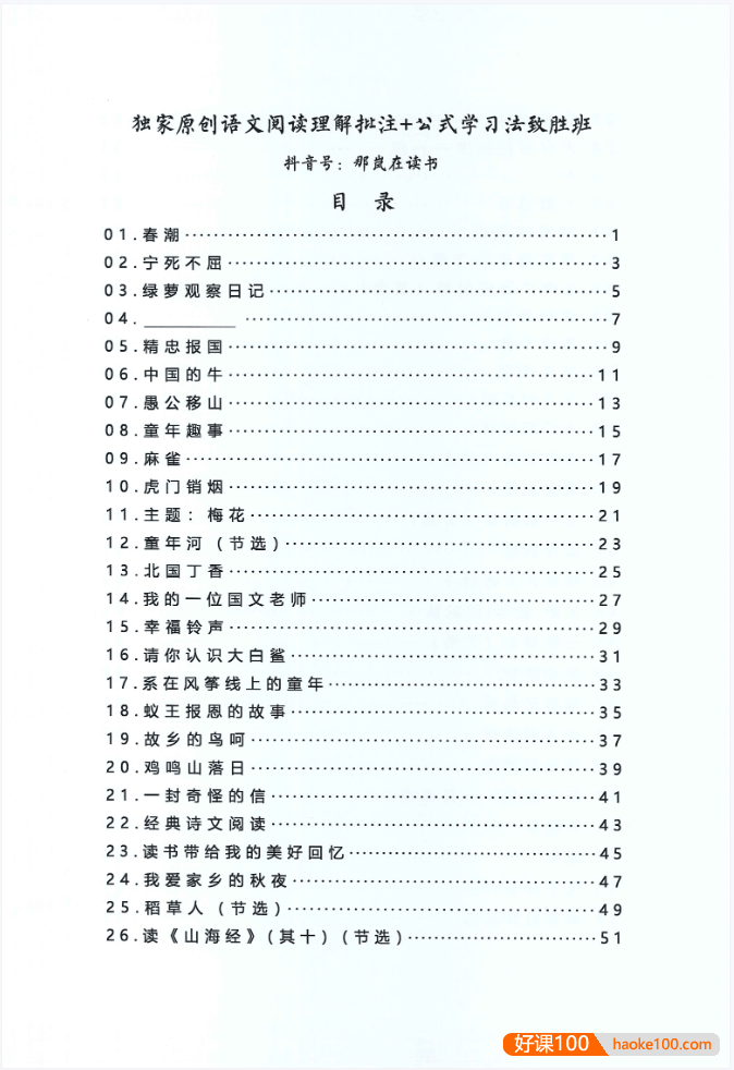 那岚老师《80节阅读理解批注致胜班》独家原创语文阅读理解答题技巧公式