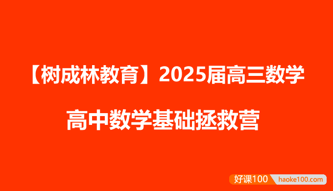 【树成林教育】2025届高三数学 树成林高中数学基础拯救营