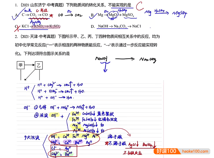 【清越姐姐的化学课】初三中考化学二轮密训压轴课程(高清视频+讲义)