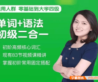 沙沙老师初阶英语高频核心词汇+语法初级二合一视频课程