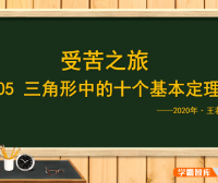 【王若钊数学】初中数学《三角形中的十个基本定理》视频课程