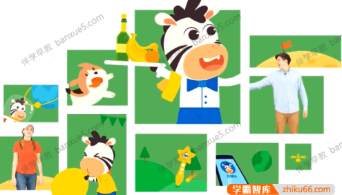 儿童英语单词闪卡《斑马英语启蒙单词卡》共300张彩页PDF