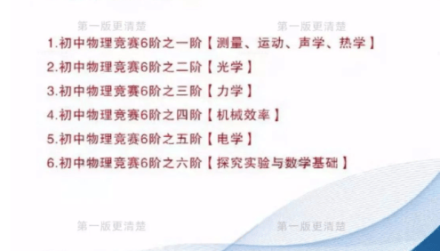 【质心教育】质心初中物理竞赛1-6阶全套课程