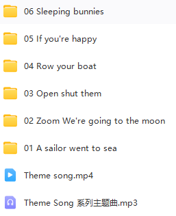 适合0-8岁的孩子，彩虹兔欢唱童谣系列1+2（mp4+mp3）