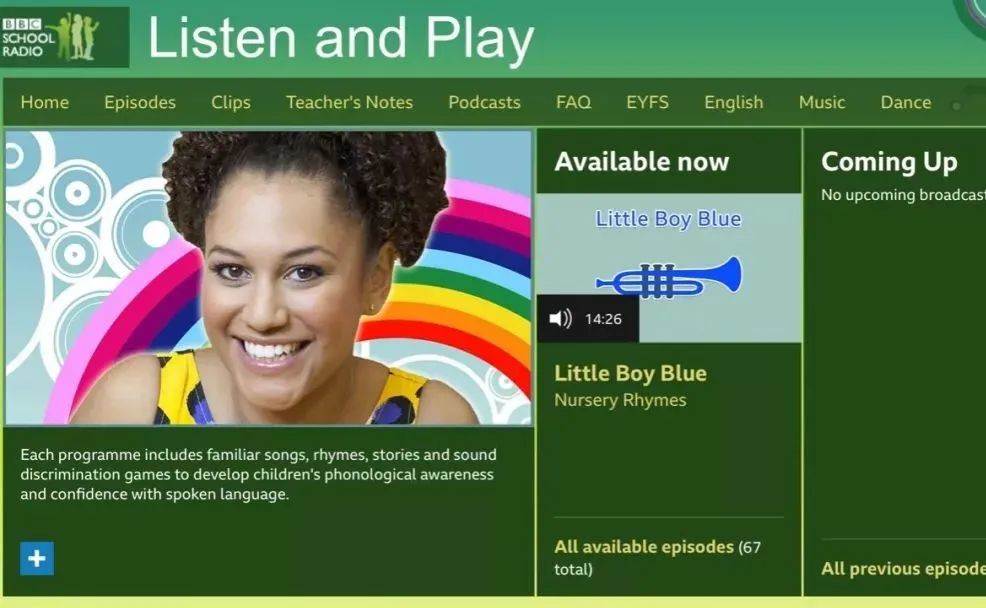 BBC 儿童广播《Listen and Play》音频和PDF（歌谣歌词、重点词汇、游戏指导）适合3-5岁