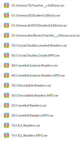 《斯考特科学分级读物GK~G6》美国小学教材7个级别 (PDF+mp3音频)