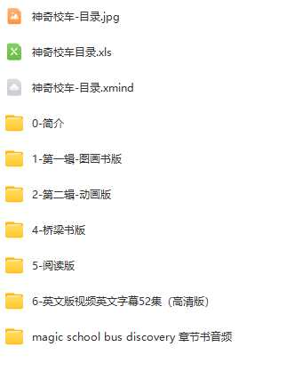 《神奇校车》52集动画+各套系绘本PDF课+音频