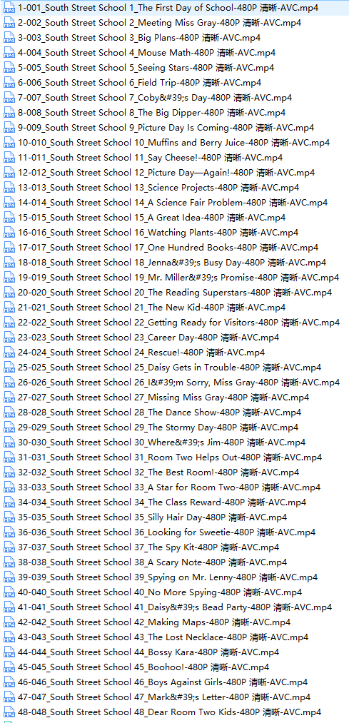 《South Street School》南街小学英文版（全48集MP4视频）