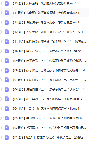 优势养育训练营–挖掘学习优势（MP4视频）