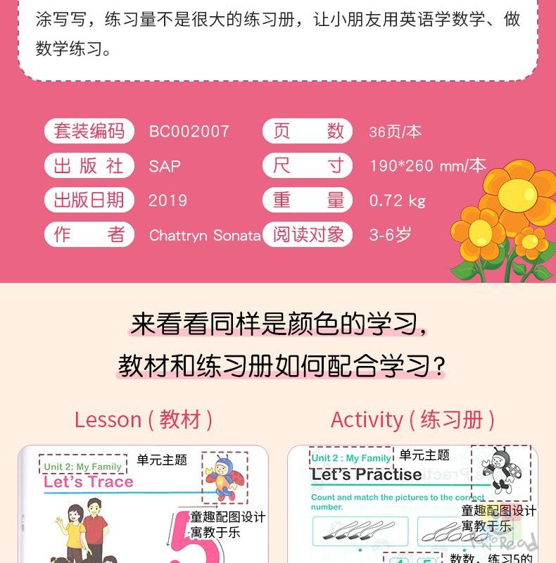 SAP Rainbow Science K1K2 彩虹幼儿园数学系列教辅8册套装-数学系列