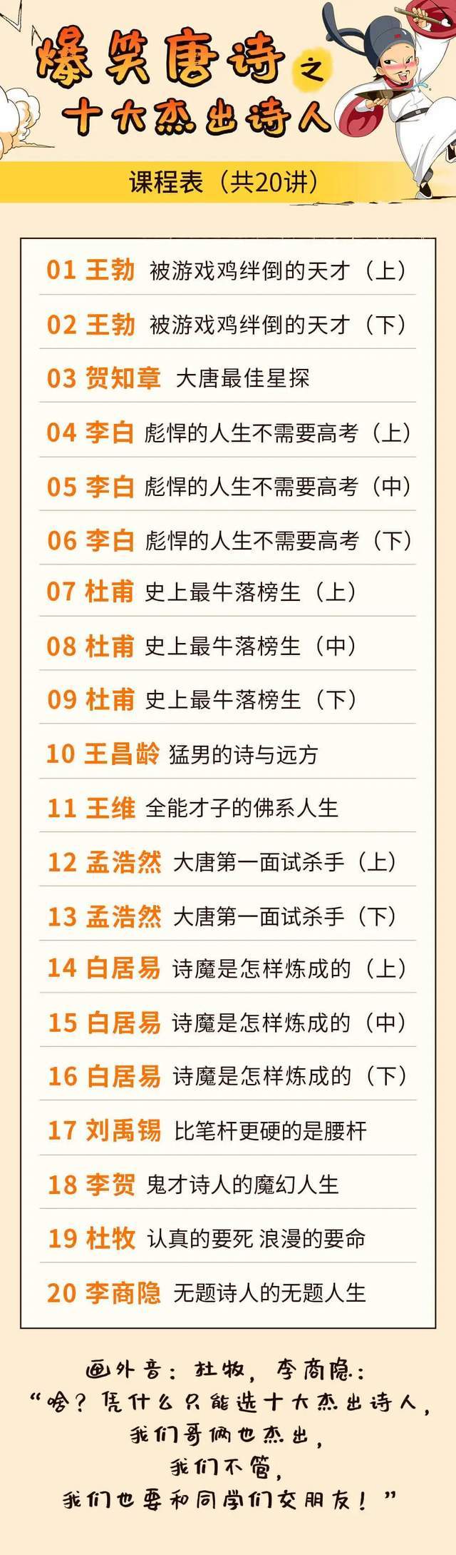 爆笑唐诗之十大杰出诗人,在笑声中读懂人生故事,掌握名篇创作