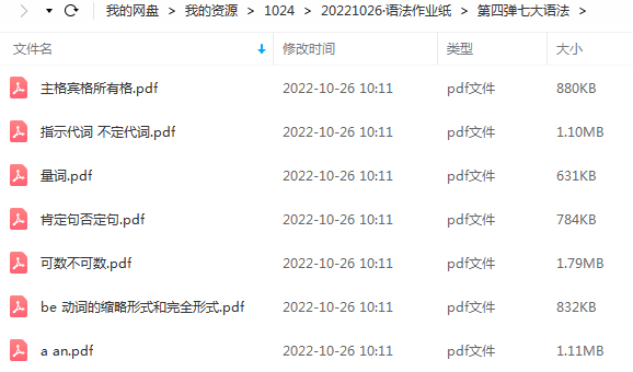 原版语法作业纸PDF可打印,英语语法全搞定!如此喜欢的语法彩色作业纸~