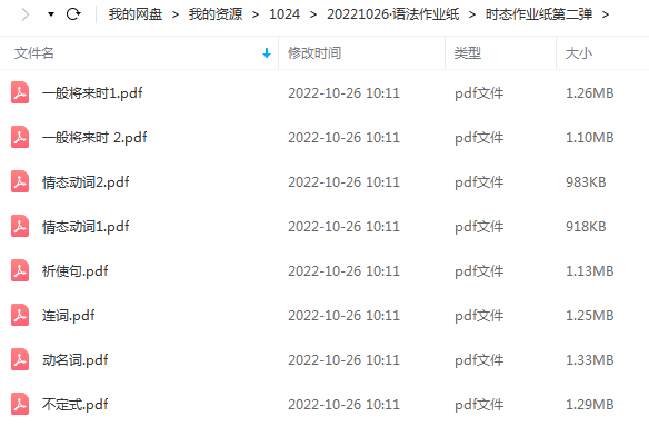 原版语法作业纸PDF可打印,英语语法全搞定!如此喜欢的语法彩色作业纸~