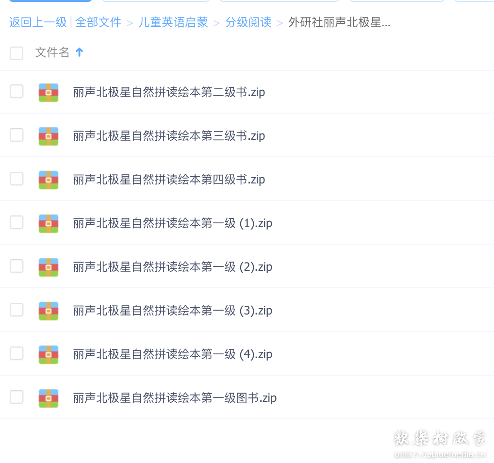 外研社丽声北极星自然拼读绘本1--4级 PDF图书+音频