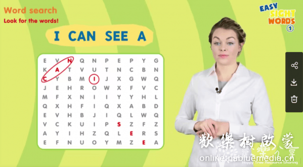 Easy Sight Words视觉词外教真人教学视频47集（Easy Phonics自然拼读同系列）高频词真人讲解动画