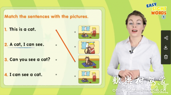 Easy Sight Words视觉词外教真人教学视频47集（Easy Phonics自然拼读同系列）高频词真人讲解动画