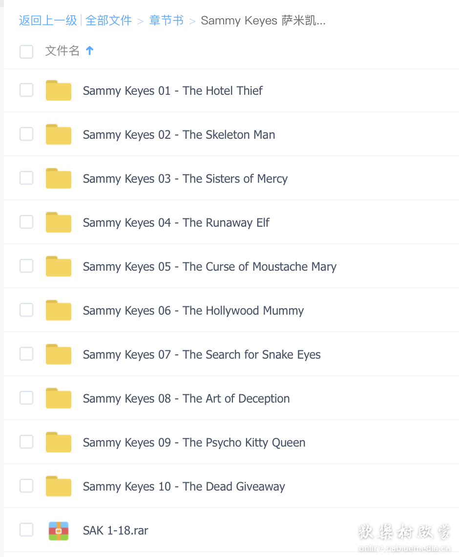 萨米凯斯系列英文版 Sammy Keyes audiobooks音频(1-10MP3)+文本（1-18）