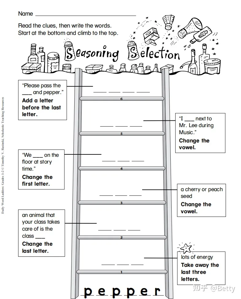 学乐每日英文单词阶梯练习Scholastic Daily Word Ladders 1-6级别