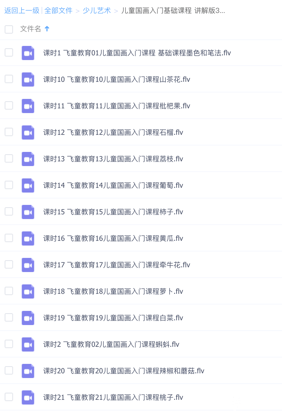 儿童国画入门基础课程 讲解版31节合集