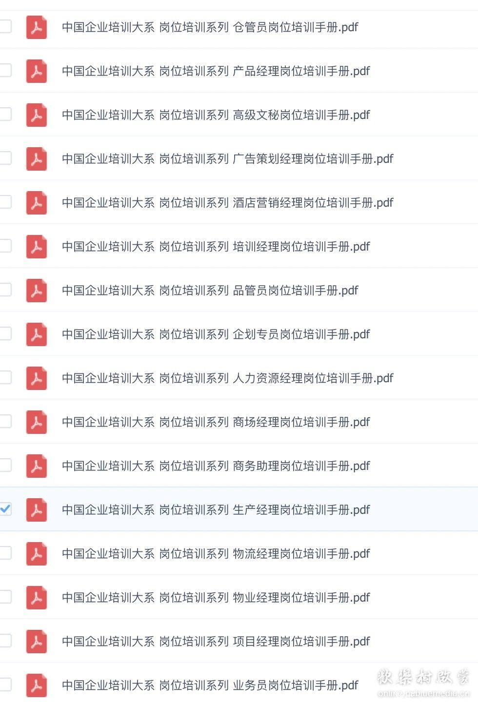 中国企业培训大系 岗位培训系列 20册