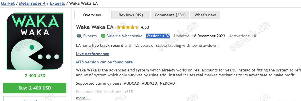 【Waka Waka EA】V4.37 MT4 NODLL+实盘参数 - EAHub外汇EA智能交易社区