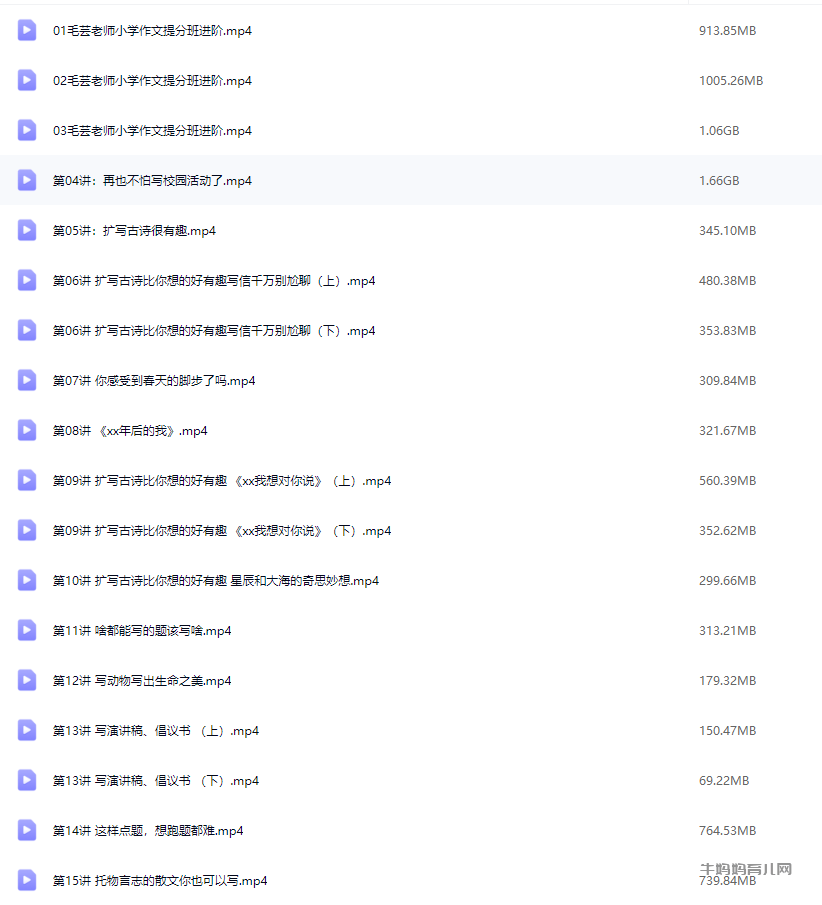 【毛芸老师小学作文提分班】（初阶＋进阶）【视频+讲义】，专为 3 – 6 年级学员精心打造